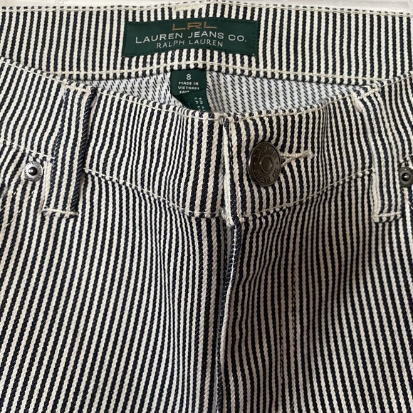 Ralph Lauren Jeans Black/White Stripes size 8 NWOT - Picture 2 of 3